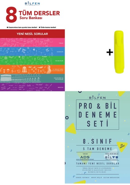Bilfen 8. Sınıf Lgs Tüm Dersler Soru Bankası ve Deneme Seti Yeni