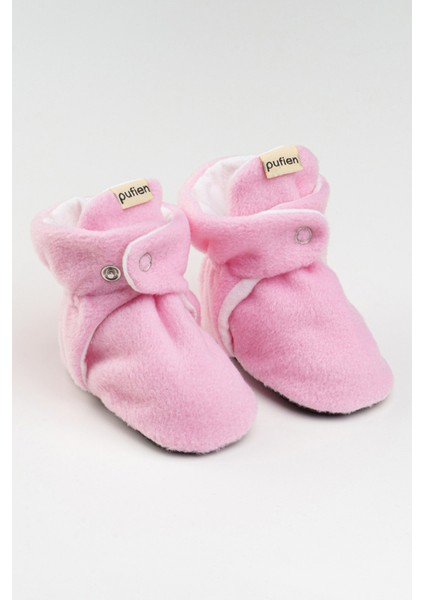 Pembe, Organik Pamuk Astarlı, Bebek Pandufu, Kaydırmaz Tabanlı Ilk Adım Ev Patiği