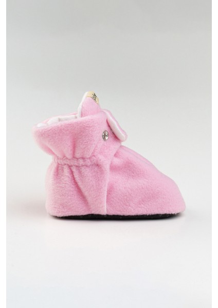 Pembe, Organik Pamuk Astarlı, Bebek Pandufu, Kaydırmaz Tabanlı Ilk Adım Ev Patiği