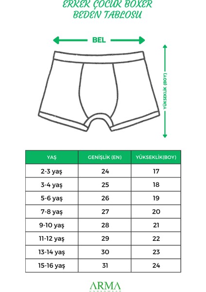 Erkek Çocuk Boxer 6'lı Paket Renkli, Pamuklu ve Likralı Esnek Kumaş