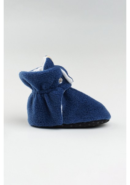 Lacivert, Organik Pamuk Astarlı, Bebek Pandufu, Kaydırmaz Tabanlı Ilk Adım Ev Patiği