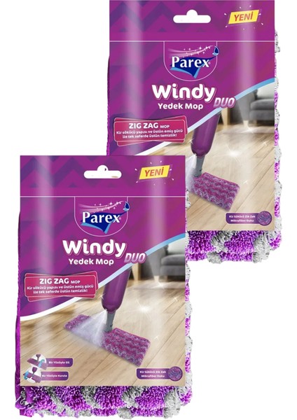 Windy Duo Zigzag Yedek Mop (Sapsız) İkili Paket