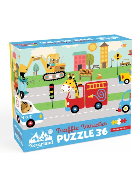 36 Parça Çocuk Puzzle - Traffıc Vehıcles (Trafik Taşıtları)