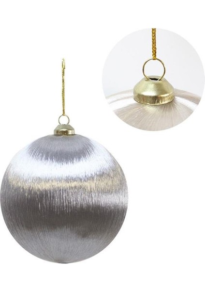 Yılbaşı Topu – Ipek Iplik Sarılı Çam Ağacı Süsü Gümüş 8 cm fiyatları