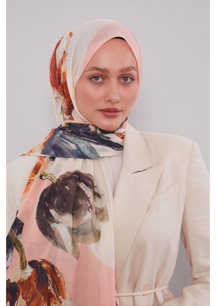 A.Gri Lale Desen Pamuk Şal modelleri