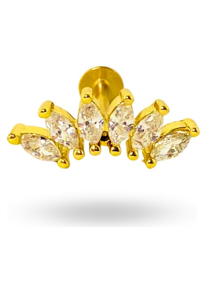 Cerrahi Çelik Beş Taş Piercing