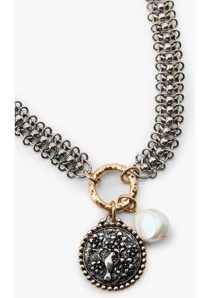 - Muse Necklaces - 3'lü Zincir Madalyon Trend Kadın Kolye (KOD-370) modelleri