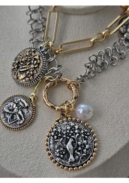 - Muse Necklaces - 3'lü Zincir Madalyon Trend Kadın Kolye (KOD-370) fırsatları