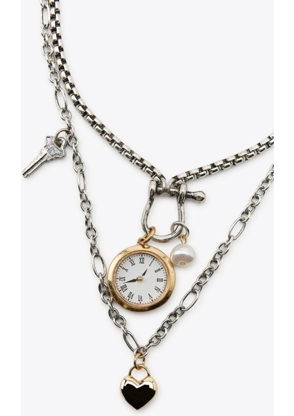 - Muse Necklaces - 3'lü Zincir Saat Trend Kadın Kolye (KOD-371) fiyatları
