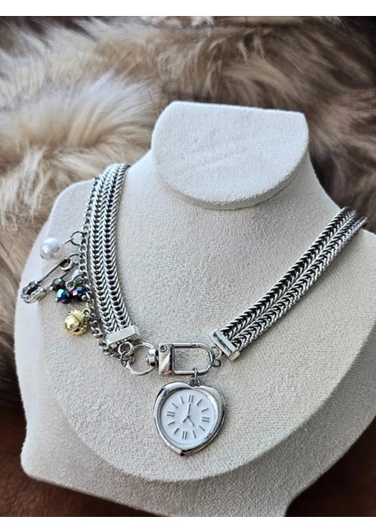 - Muse Necklaces - 3'lü Zincir Saat Trend Kadın Kolye (KOD-371) fırsatları