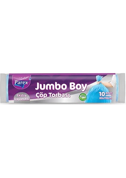 Ekstra Dayanikli Çöp Torbası Jumbo Boy 10'lu 80 x 110 cm