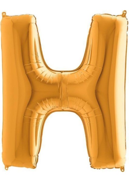 H Harf Altın Folyo Balon 102CM