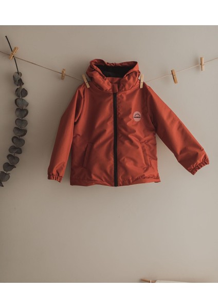 Termal, İçi Polarlı Su Geçirmez Kar Yağmur Çocuk Montu-Tarçın