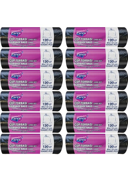 Professional 10'lu Çöp Torbası Jumbo Boy 80 x 110 cm Onikili Paket