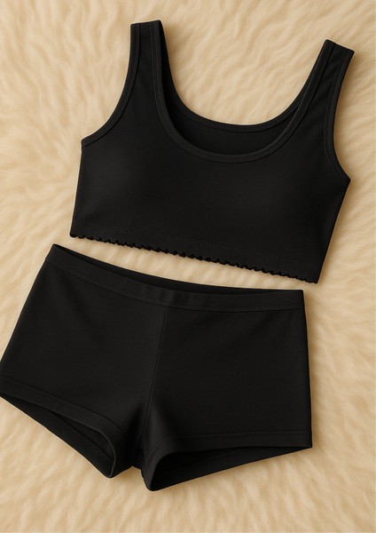 Kadın Giyim Kalın Askılı Pamuklu Üst & Modal Boxer Şort Ikili Takım LL.237.IL2255.001