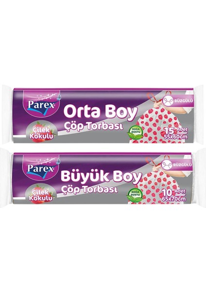 Büzgülü 6 Adet Çöp Torbası Çilek Kokulu Büyük ve Orta Boy fiyatları