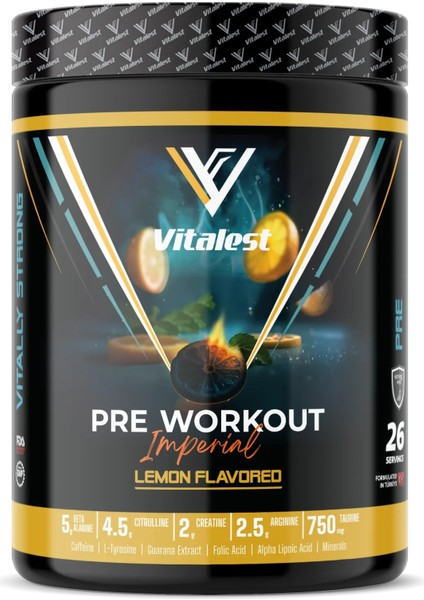 Vitalest Pre Workout 468G. 26 Servis Limon