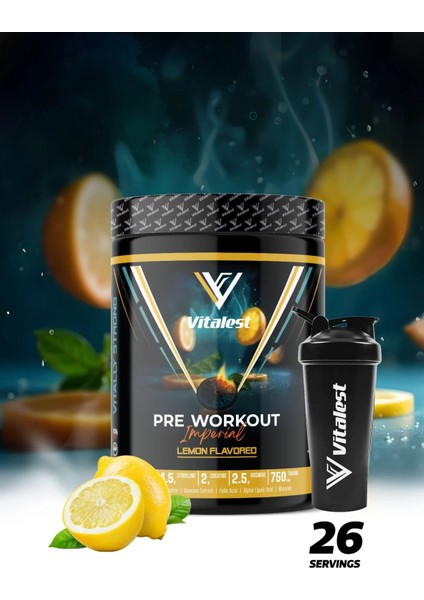 Vitalest Pre Workout 468G. 26 Servis Limon fiyatları