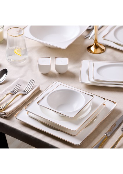 Crystal Ixir Gold 56 Parça 12 Kişilik Yemek Takımı fiyatları