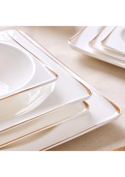 Crystal Ixir Gold 56 Parça 12 Kişilik Yemek Takımı fırsatları