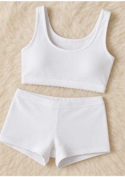 Kadın Giyim Kalın Askılı Pamuklu Üst & Modal Boxer Şort Ikili Takım LL.237.IL2255.001