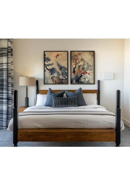 Ahşap Çerçeveli 2'li Poster Tablo Seti | Modern Stil Minimal Duvar Dekoru fiyatları