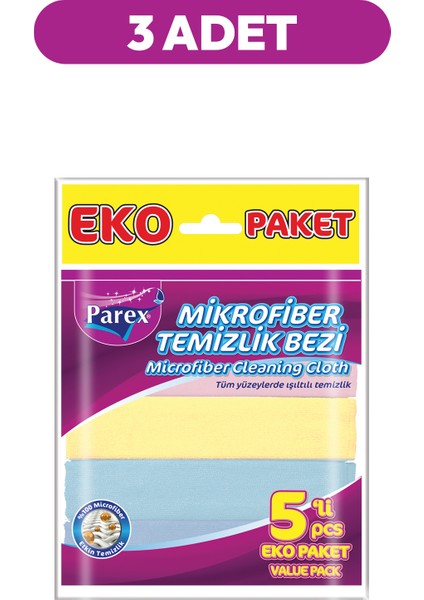 Mikrofiber 5'li Temizlik Bezi Üçlü Paket fiyatları