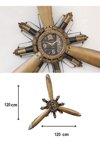 Dev Boy Eskitme Metal Uçak Pervane Saat 120CM fiyatları