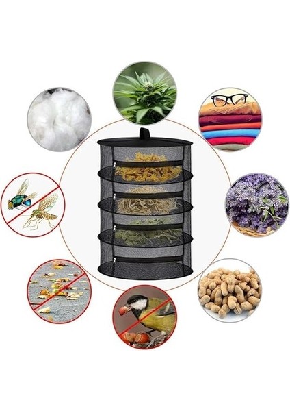 4 Katlı Fermuarlı Meyve Sebze Kurutma Filesi | Katlanabilir Doğal Kurutma Sepeti Siyah fiyatları