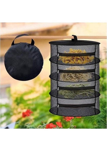 4 Katlı Fermuarlı Meyve Sebze Kurutma Filesi | Katlanabilir Doğal Kurutma Sepeti Siyah fırsatları