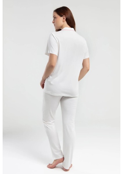 Kadın Klasik Regular Önden Düğmeli Kısa Kollu Pijama Takımı L1.PC.004.12.01.K1 indirimleri