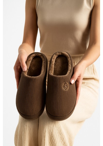 Pofuduk Ev Terliği Erkek Kadın Için Ses Yapmaz Taban Içi Kürklü Yıkanabilir Misafir Terliği