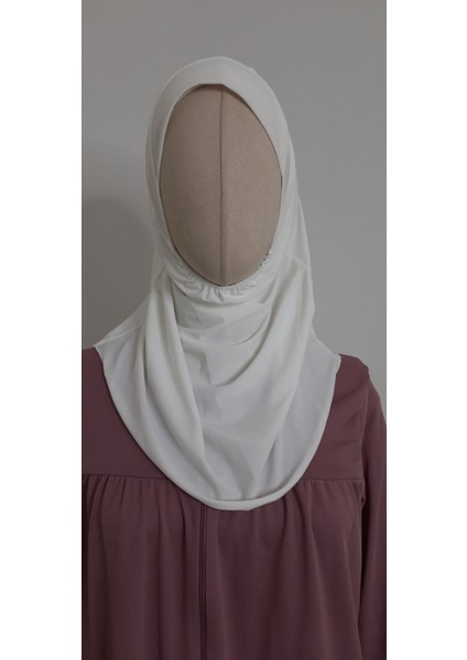 Kız Çocuk Pratik Başörtü ( 4-10 Yas ) Beyaz Renk