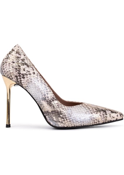 Kadın Hakiki Deri Naturel Topuklu Ayakkabı 1129 411 Bn Ayk SK25-26 Ntrl Yln Bsk Dr