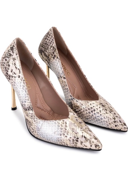 Kadın Hakiki Deri Naturel Topuklu Ayakkabı 1129 411 Bn Ayk SK25-26 Ntrl Yln Bsk Dr fiyatları