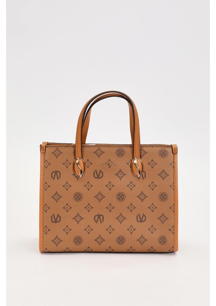 KOYU KAHVE C8 LVD Baskılı El Çantası