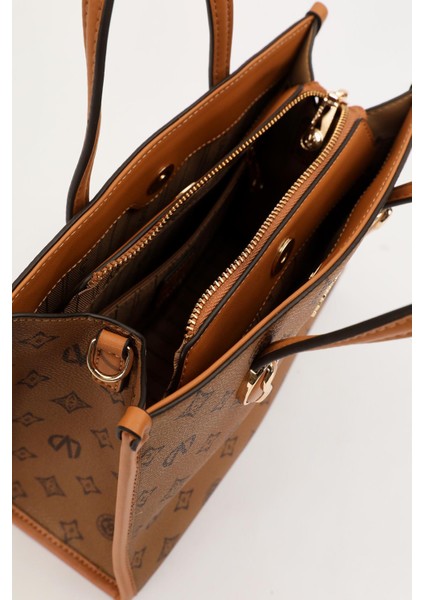 KOYU KAHVE C8 LVD Baskılı El Çantası modelleri