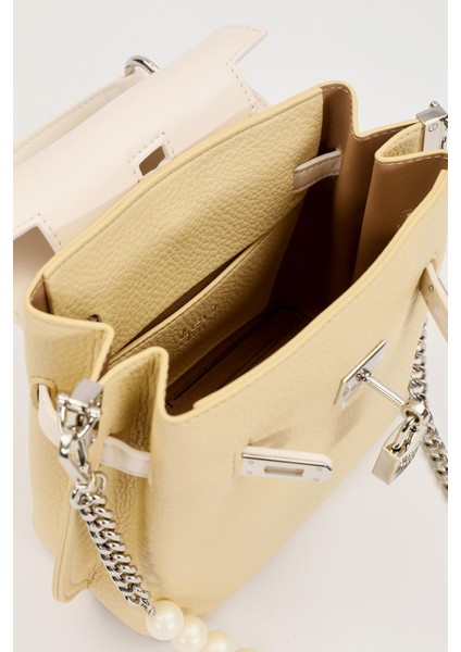 Sarı İnci Askı Detaylı El Çantası modelleri