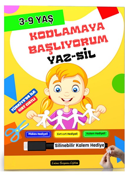 3-9 Yaş Kodlamaya Başlıyorum Yaz-Sil Kitabı