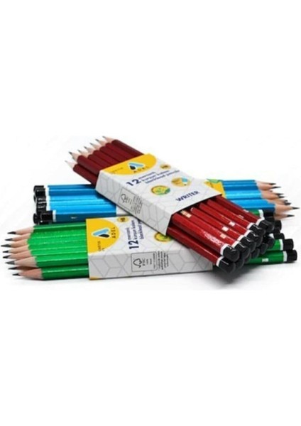 12’li Köşeli Mercanlı Kurşun Kalem, Hb Derece, Kolay Açılır, Dayanıklı Gövde, Uç Kırılmasına Dirençli, Yazım ve Çizim Için, Asorti Renkler