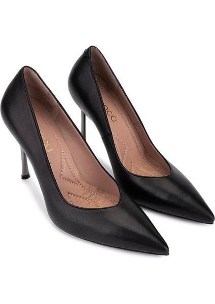 Kadın Hakiki Deri Siyah Deri Topuklu Ayakkabı 1129 411 Bn Ayk SK25-26 Sıyah Dr fiyatları