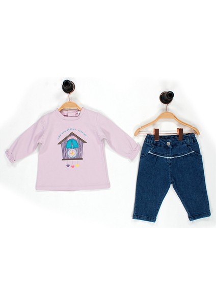 Kız Sweatshirt Pantolon Takım 3-6/6-9/9-12/18-24 Ay indirimleri