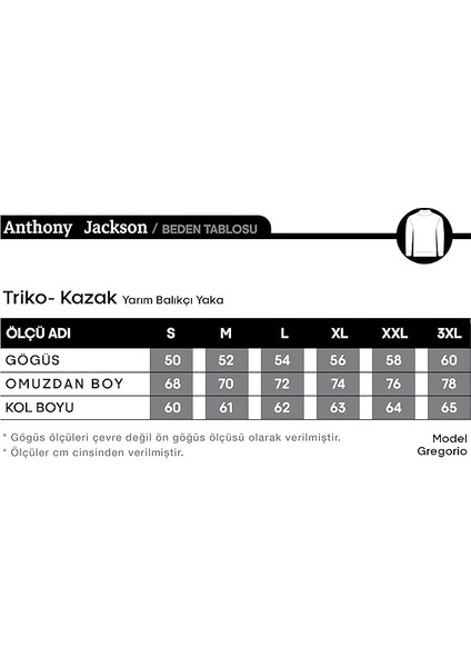 Premium Erkek Yarım Balıkçı Yaka Triko Kazak Gregorio