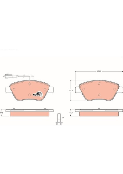 Fren Balatası Ön Doblo Fıorino Tek Fişli