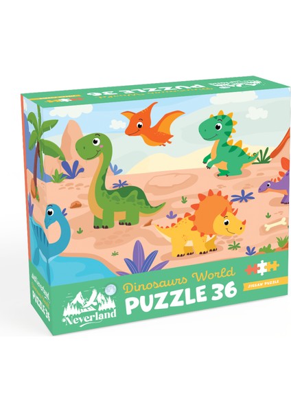 36 Parça Çocuk Puzzle- Dınosaurs World (Dinozorların Dünyası)
