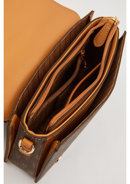 Kahve Logolu Monogram Desen El Çantası modelleri