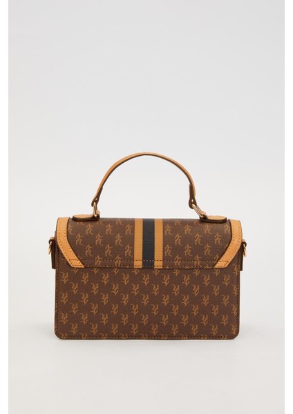 Kahve Logolu Monogram Desen El Çantası fırsatları