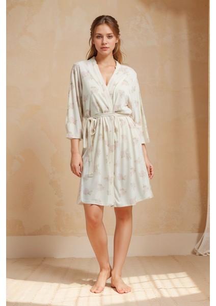 Kadın Ev Giyim 3 Parça Sabahlık & Şortlu Pijama Takımı LL.PC01.K1.D018 modelleri