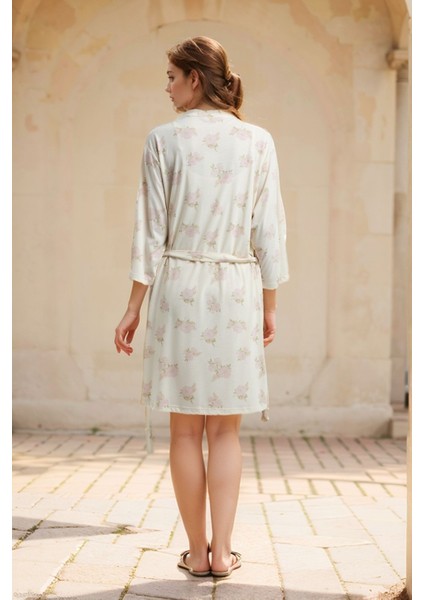 Kadın Ev Giyim 3 Parça Sabahlık & Şortlu Pijama Takımı LL.PC01.K1.D018 fırsatları