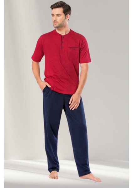 Erkek Lacivert Bordo Renk Alternatifli 3 Lü Pijama Takımı fiyatları